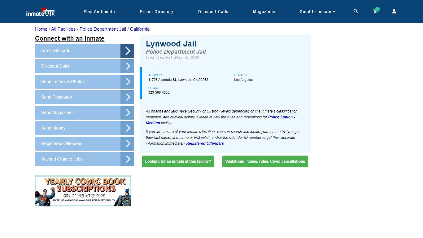 Lynwood Jail & Inmate Search - Lynwood, CA